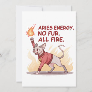 Aries Energie Sphynx Kat Geen Vacht Alle Vuur Kuns Feestdagenkaart