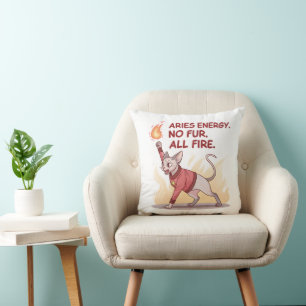 Aries Energie Sphynx Kat Geen Vacht Alle Vuur Kuns Kussen
