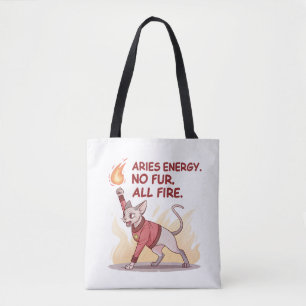 Aries Energie Sphynx Kat Geen Vacht Alle Vuur Kuns Tote Bag