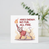 Aries Energy Sphynx Cat Fire Illustration Feestdagenkaart (Staand voorkant)