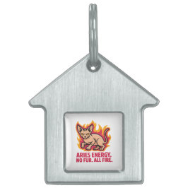 Aries Energy Sphynx Cat Fire Illustration Huisdieren Naamplaatje