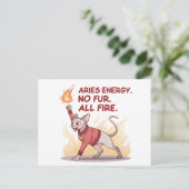 Aries Energy Sphynx Cat No Fur All Fire Art Feestdagenkaart (Staand voorkant)
