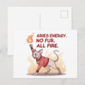 Aries Energy Sphynx Cat No Fur All Fire Art Feestdagenkaart (Voorkant / Achterkant)