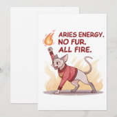 Aries Energy Sphynx Cat No Fur All Fire Art Feestdagenkaart (Voorkant / Achterkant)