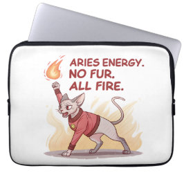 Aries Energy Sphynx Cat No Fur All Fire Art Laptop Sleeve