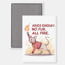 Aries Energy Sphynx Cat No Fur All Fire Art Magneet