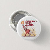 Aries Energy Sphynx Cat No Fur All Fire Art Ronde Button 3,2 Cm (Voorkant /achterkant)