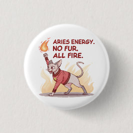 Aries Energy Sphynx Cat No Fur All Fire Art Ronde Button 3,2 Cm
