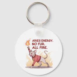 Aries Energy Sphynx Cat No Fur All Fire Art Sleutelhanger