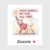 Aries Energy Sphynx Cat No Fur All Fire Art Sticker (Vel)
