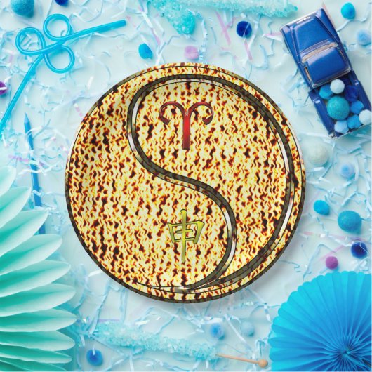 Aries & Fire Monkey Papieren Bordje (Feest)