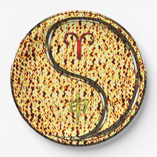 Aries & Fire Monkey Papieren Bordje (Voorkant)