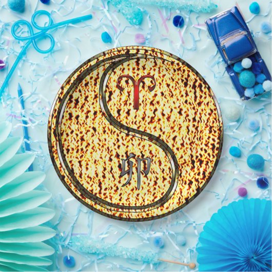 Aries & Fire Rabbit Papieren Bordje (Feest)