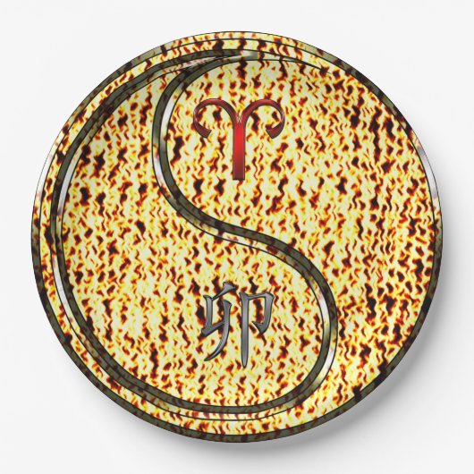 Aries & Fire Rabbit Papieren Bordje (Voorkant)