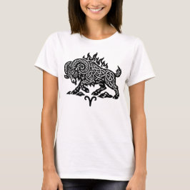 Aries Fire‑Ram – Celtic Haunted Ink Zodiac T-shirt