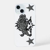 Aries Fire‑Ram – Keltische gehaaste inktzodiak iPhone 15 Case (Achterkant)