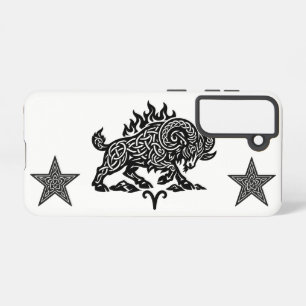 Aries Fire‑Ram – Keltische gehaaste inktzodiak Samsung Galaxy Hoesje