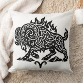 Aries Fire‑Ram – Keltische Geheime Inkt Zodiac Kussen (Deken)