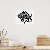 Aries Fire‑Ram – Keltische Geheime Inkt Zodiac Poster (Keuken)