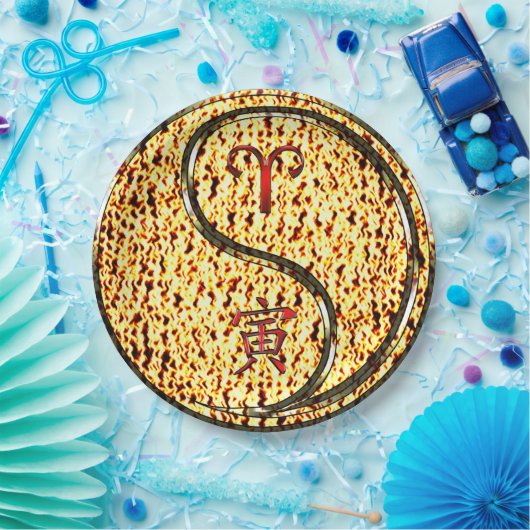 Aries & Fire Tiger Papieren Bordje (Feest)