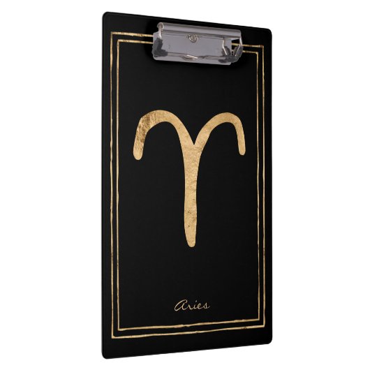 Aries gehamerd goud gestileerd astrologisch symboo klembord (Rechts)