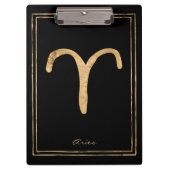 Aries gehamerd goud gestileerd astrologisch symboo klembord (Voorkant)