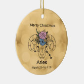 Aries geïnspireerde kerstversiering keramisch ornament (Rechts)