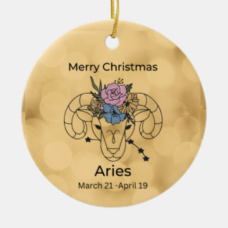 Aries geïnspireerde kerstversiering keramisch ornament