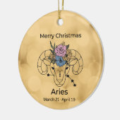 Aries geïnspireerde kerstversiering keramisch ornament (Links)