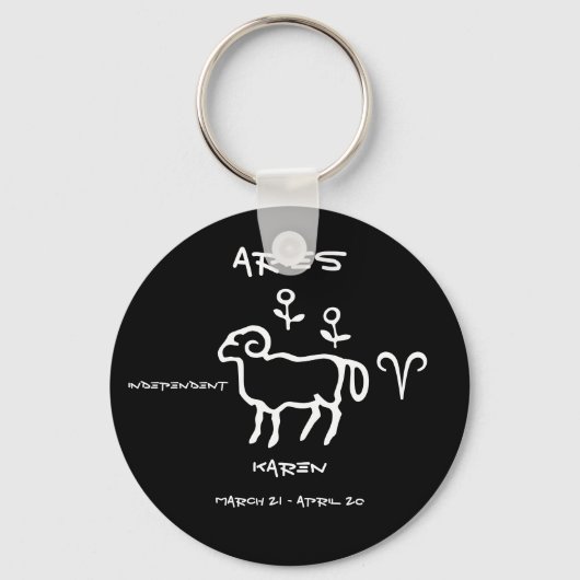 Aries gepersonaliseerd sleutelhanger (Voorkant)