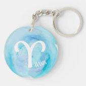 Aries Gepersonaliseerde Waterverf Zodiab Sign Sleutelhanger (Achterkant)