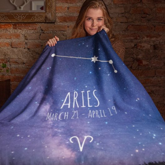 Aries | Gepersonaliseerde zodiac-constellatie Fleece Deken