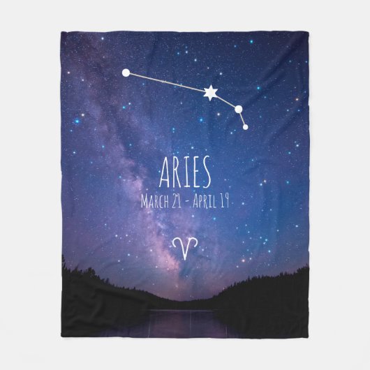 Aries | Gepersonaliseerde zodiac-constellatie Fleece Deken (Voorkant)