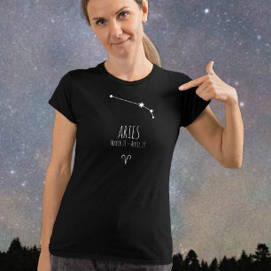 Aries   Gepersonaliseerde zodiac-constellatie T-Sh T-shirt