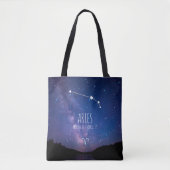 Aries | Gepersonaliseerde zodiac-constellatie Tote Bag (Voorkant)