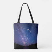Aries | Gepersonaliseerde zodiac-constellatie Tote Bag (Achterkant)