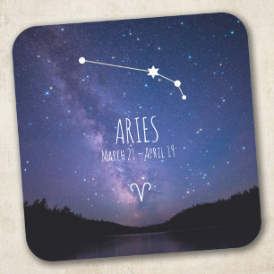 Aries   Gepersonaliseerde zodiac-constellatie Vierkante Sticker