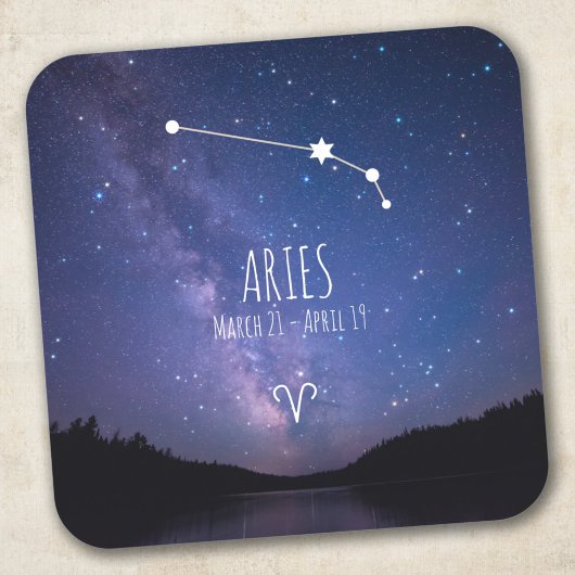 Aries | Gepersonaliseerde zodiac-constellatie Vierkante Sticker