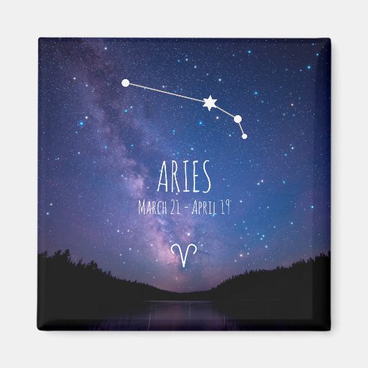 Aries | Gepersonaliseerde Zodiac Constellation Mag Magneet (Voorkant)