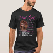 Aries Girl Black Queen Zodiac Birthday Afro Natura T-shirt (Voorkant)