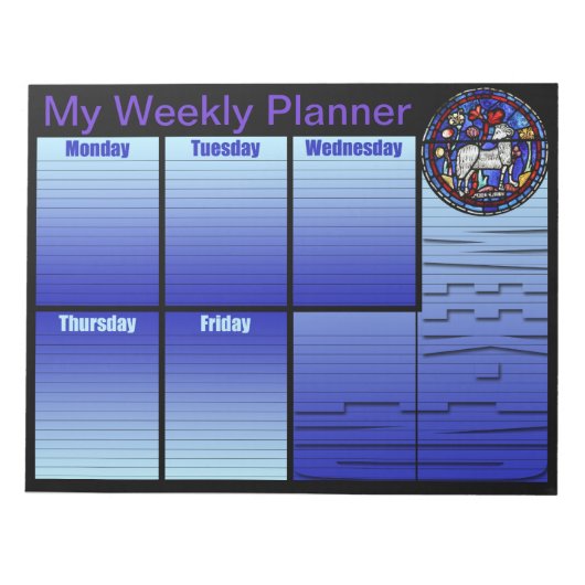 Aries Glas in lood Weekly Planner Notitieblok (Voorkant)