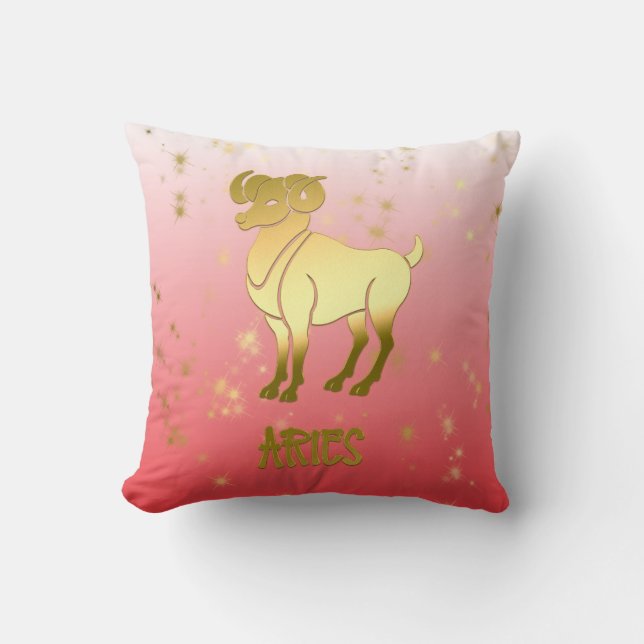 Aries Gold Ombre Astrology Horoscope Zodiac Sign Kussen (Voorkant)