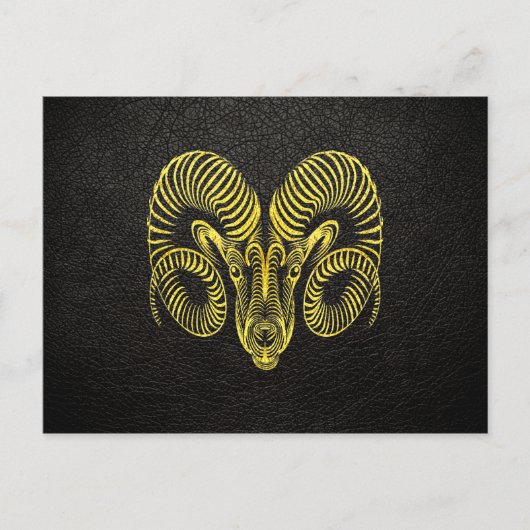 Aries Gold op leder Briefkaart (Voorkant)