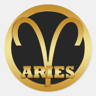 ARIES GOLD STERRENBEELD RONDE STICKER