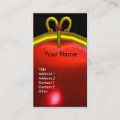 ARIES GOLD ZODIAC JEWEL RED RUBY MONOGRAM Black Visitekaartje (Voorkant)