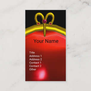 ARIES GOLD ZODIAC JEWEL RED RUBY MONOGRAM Black Visitekaartje