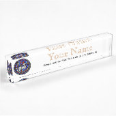 Aries Gothic Glas in lood Windows Desk Naambordje