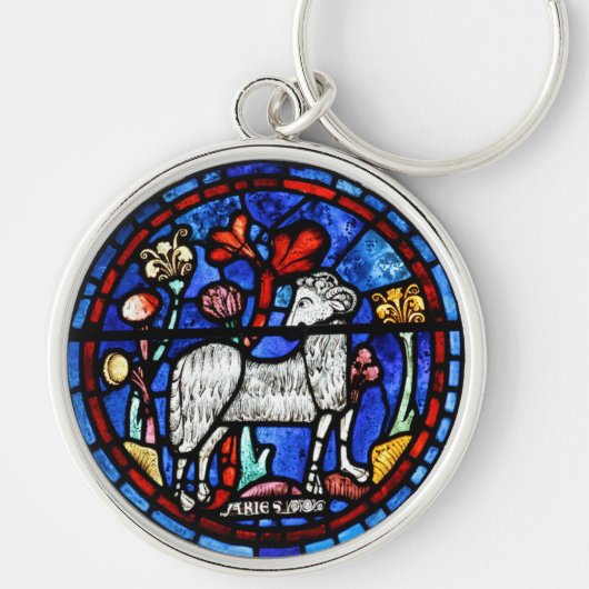 Aries Gothic Glas in lood Windows R K Sleutelhanger (Voorkant)