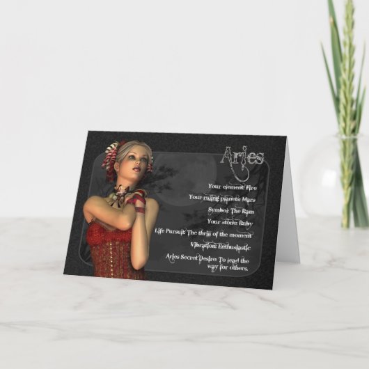 Aries Gothic Zodiac Birthday Card Kaart (Voorkant)
