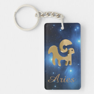 Aries gouden bord sleutelhanger